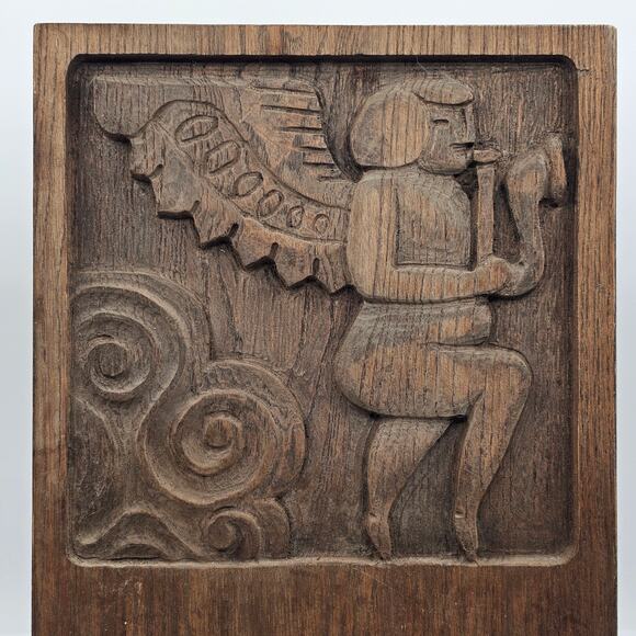 Vintage Hand Carved Wood Celestial Archangel Seraphim Wall Hanging Decor - Picture 3 of 10
